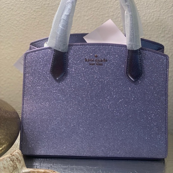 ❤️NWT KATE SPADE PURPLE GLITTER SATCHEL- BONUS FREE❤️NWT KATE SPADE TOTE BAG - Picture 5 of 9